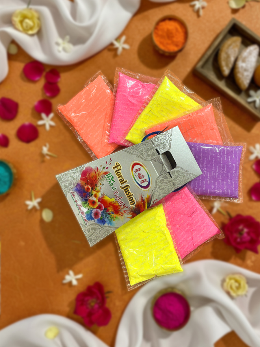 Shri Flower Fusion Herbal Gulal Pack of 6